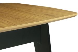 Table extensible rallonges intégrées rectangulaire bois et noir L140-180 cm MEENA