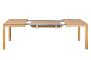Table à manger extensible rallonges intégrées en bois clair chêne rectangulaire L125-238 cm AGALI
