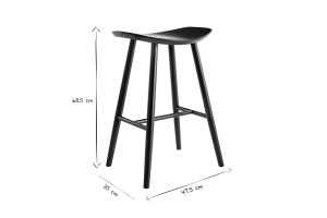 Tabouret de bar bois noir H65 cm DEMORY