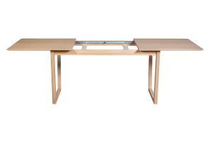 Table extensible rallonges intégrées rectangulaire bois clair chêne L160-240 cm LAHO