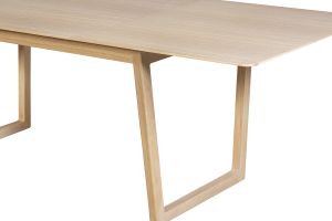 Table extensible rallonges intégrées rectangulaire bois clair chêne L160-240 cm LAHO