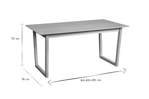 Table extensible rallonges intégrées rectangulaire bois clair chêne L160-240 cm LAHO