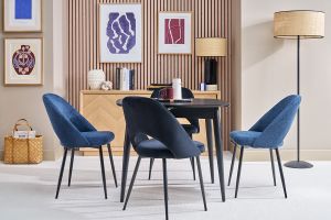 Table à manger extensible carrée en bois noir L90-130 cm NORDECO