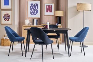 Table à manger extensible carrée en bois noir L90-130 cm NORDECO