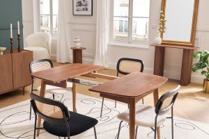 Tavolo da pranzo allungabile in noce L90-130 cm NORDECO