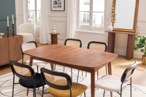 Tavolo da pranzo allungabile in noce L90-130 cm NORDECO
