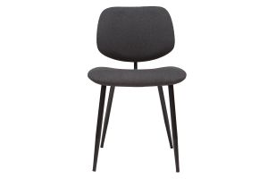 Chaises en tissu gris foncé et métal noir (lot de 2) TOBIAS