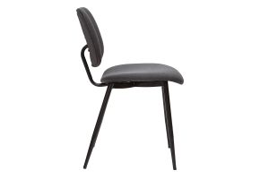 Chaises en tissu gris foncé et métal noir (lot de 2) TOBIAS
