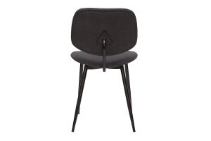 Chaises en tissu gris foncé et métal noir (lot de 2) TOBIAS