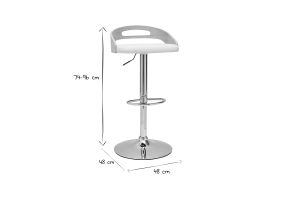 Tabouret de bar réglable design blanc et bois clair MANO
