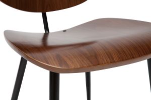 Chaises en bois foncé noyer et métal noir (lot de 2) TOBIAS