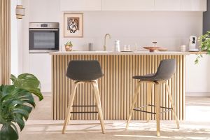 Tabourets de bar scandinaves gris foncé H65 cm (lot de 2) NONIE