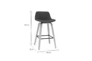Tabourets de bar scandinaves gris foncé H65 cm (lot de 2) NONIE
