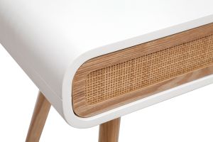 Schreibtisch mit Schiebetüren und Flechtwerk L120 cm OLYMPE