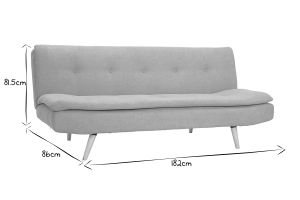 Canapé convertible 3 places en tissu effet velours jaune moutarde et bois clair SENSO