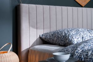 Tête de lit en tissu velours bleu foncé L170 cm NEHA