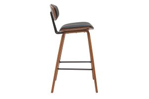 Tabourets de bar design noir et bois foncé H69 cm (lot de 2) VASCO