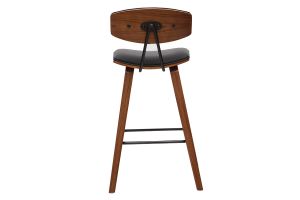 Tabourets de bar design noir et bois foncé H69 cm (lot de 2) VASCO