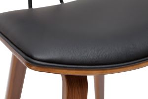 Tabourets de bar design noir et bois foncé H69 cm (lot de 2) VASCO