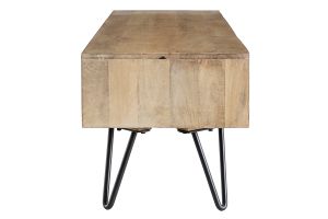 Meuble TV en bois manguier massif et métal noir L150 VIBES
