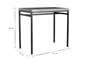Table haute industrielle en bois manguier massif et métal noir L115 cm YPSTER