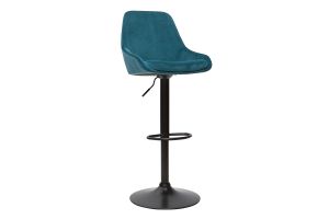 Tabourets de bar design réglables velours bleu pétrole (lot de 2) HOLO