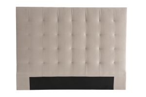 Tête de lit capitonnée en tissu velours taupe L160 cm HALCIONA