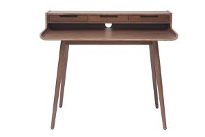 Bureau avec rangements vintage bois foncé noyer L110 cm OPUS