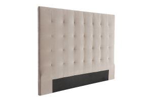 Tête de lit capitonnée en tissu velours taupe L160 cm HALCIONA