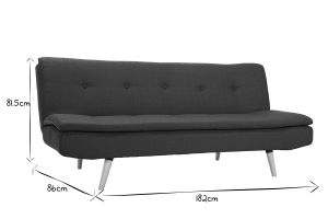 Canapé convertible scandinave 3 places en tissu bleu canard et bois clair SENSO