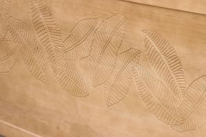 Tête de lit en bois manguier massif gravé L165 cm VIBES