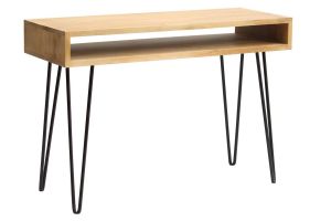 Bureau avec rangement en bois manguier massif et métal noir L116 cm VIBES