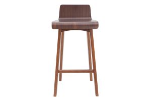 Chaise de bar scandinave bois foncé H65 cm BALTIK