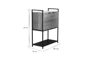 Buffet haut en bois massif et métal noir 2 portes L85 cm ARTHUS