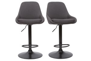 Tabourets de bar design réglables gris foncé (lot de 2) HOLO