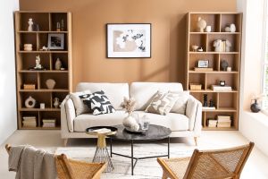 Bibliothèque design finition bois clair chêne L92 cm EPURE