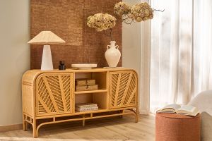 Buffet vintage en rotin 2 portes L150 cm GALON