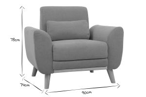 Fauteuil scandinave en tissu effet velours jaune moutarde et bois clair  EKTOR