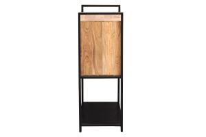 Buffet haut en bois massif et métal noir 2 portes L85 cm ARTHUS