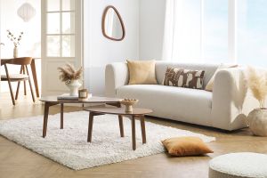 Tables basses gigognes scandinaves bois foncé noyer (lot de 2) ARTIK