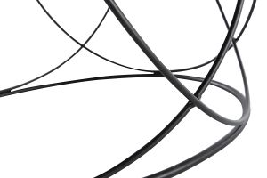 Table basse ronde bois noir et métal noir D80 cm LACE