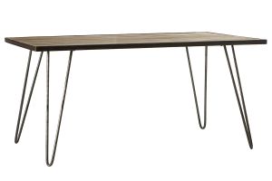 Table à manger industrielle bois manguier massif et métal L160 cm ATELIER