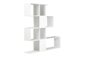 Bibliothèque ouverte séparateur design blanc laqué brillant L139 cm COMO