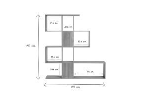 Bibliothèque ouverte séparateur design blanc laqué brillant L139 cm COMO