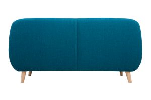 Divano scandinavo 3 posti sfoderabile blu anatra e legno YNOK