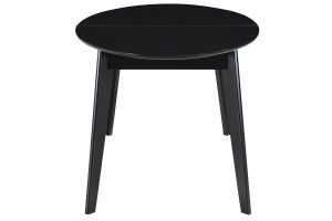 Table extensible rallonges intégrées ovale en bois noir L160-200 cm MARIK