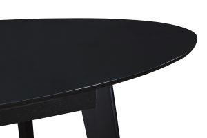 Table extensible rallonges intégrées ovale en bois noir L160-200 cm MARIK