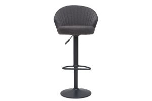 Tabouret de bar design réglable et pivotant en tissu gris foncé IZAAC