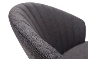Tabouret de bar design réglable et pivotant en tissu gris foncé IZAAC