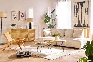 Tables basses gigognes bois manguier massif et métal noir (lot de 2) VIBES